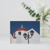 Griekenland, Mykonos, Chapel met rode koepel en Briefkaart (Staand voorkant)
