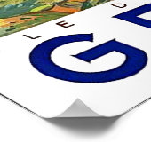 Griekenland, Mykonos-eiland, windmolen van het zee Poster (Hoek)