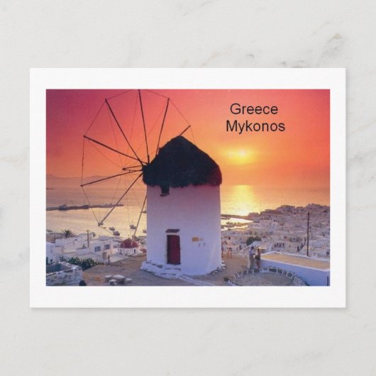 Griekenland Mykonos Sunset (St.K.) Briefkaart (Voorkant)