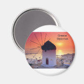 Griekenland Mykonos Sunset (St.K) Magneet (Voorkant / Achterkant)