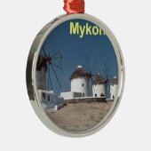 Griekenland Mykonos Windmills (Aggel) Metalen Ornament (Rechts)