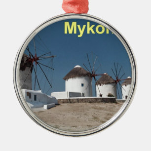 Griekenland Mykonos Windmills (Aggel) Metalen Ornament