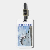 Griekenland Mykonos Windmills gepersonaliseerd Bagagelabel (Voorkant verticaal)