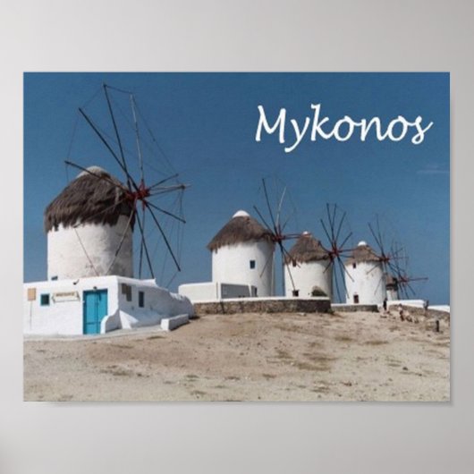 Griekenland - Mykonos - Windmills - Poster (Voorkant)