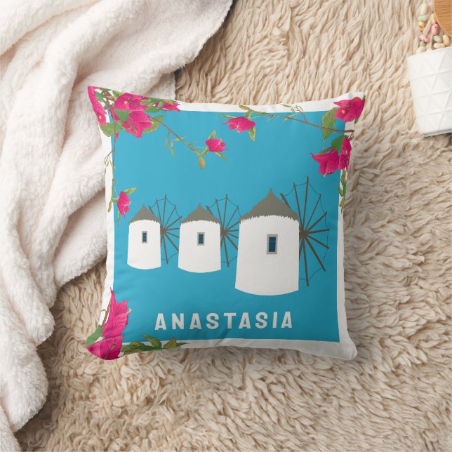 Griekenland naam windmolens op Grieks eiland Bouga Kussen (Deken)