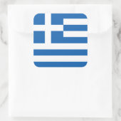Griekenland Nationale wereldvlag Vierkante Sticker (Tas)