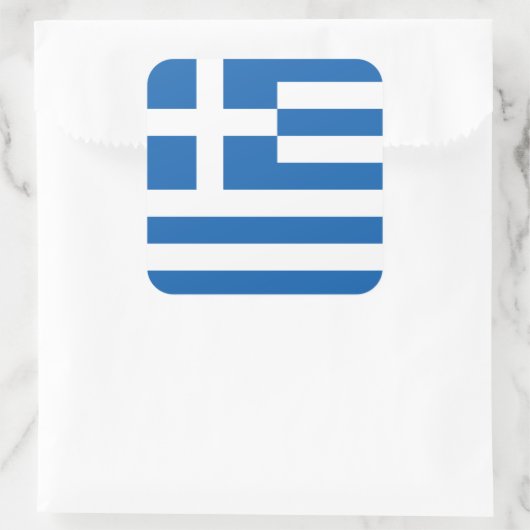Griekenland Nationale wereldvlag Vierkante Sticker (Tas)