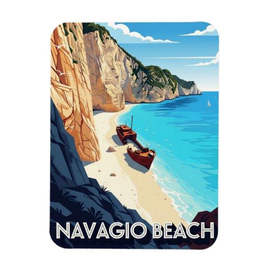 Griekenland Navagio Beach Travel Magneet (Verticaal)