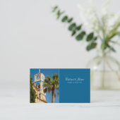 Griekenland - Orthodoxe Griekse kerk met palmboom Visitekaartje (Staand voorkant)