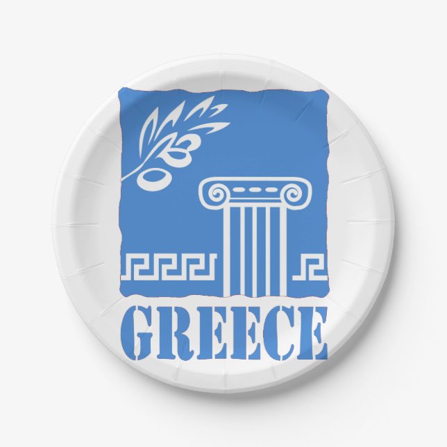 Griekenland Papieren Bordje (Voorkant)