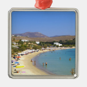 Griekenland, Paros eiland, Krios Beach van boven Metalen Ornament