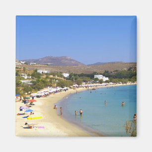 Griekenland, Paros eiland, Krios Beach van bovenaf Magneet