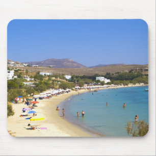 Griekenland, Paros eiland, Krios Beach van bovenaf Muismat