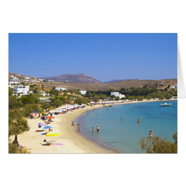 Griekenland, Paros Island, Krios Beach van bovenaf (Voorkant Horizontaal)