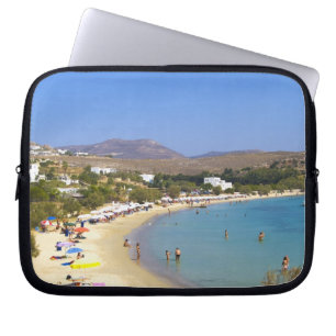 Griekenland, Paros Island, Krios Beach van bovenaf Laptop Sleeve