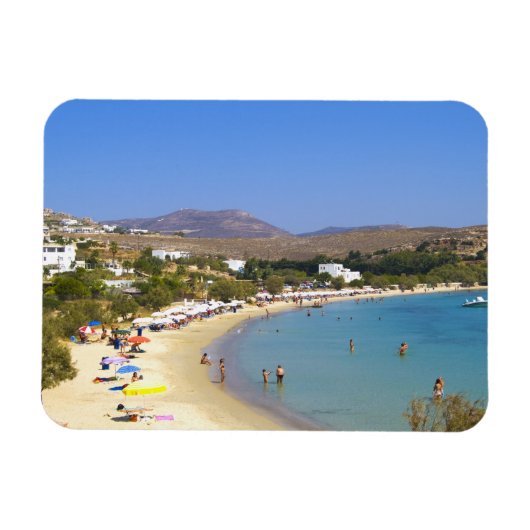 Griekenland, Paros Island, Krios Beach van bovenaf Magneet (Horizontaal)