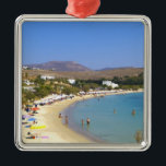 Griekenland, Paros Island, Krios Beach van bovenaf Metalen Ornament<br><div class="desc">COPYRIGHT Bill Bachmann/DanitaDelimont.com | EU12 BBA0201.jpg | Griekenland,  Paros Island,  Krios Beach van bovenaf</div>