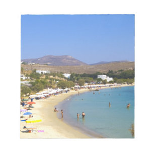 Griekenland, Paros Island, Krios Beach van bovenaf Notitieblok