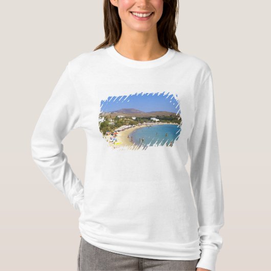 Griekenland, Paros Island, Krios Beach van bovenaf T-shirt (Voorkant)