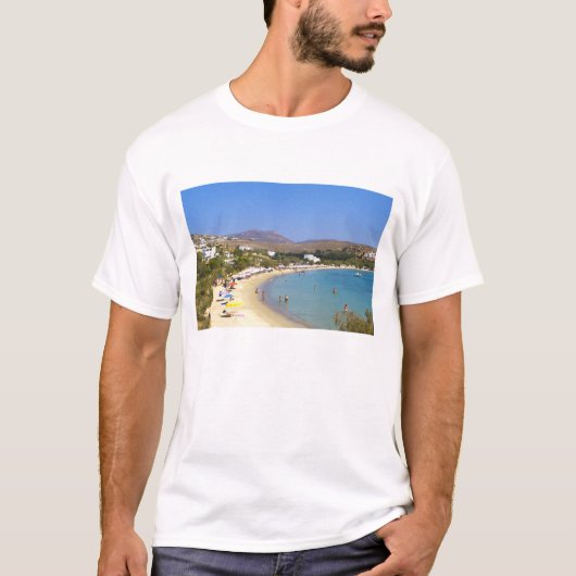 Griekenland, Paros Island, Krios Beach van bovenaf T-shirt (Voorkant)