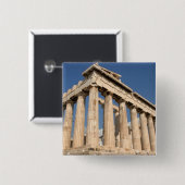 GRIEKENLAND: Pinback-knop van Parthenon Vierkante Button 5,1 Cm (Voorkant /achterkant)