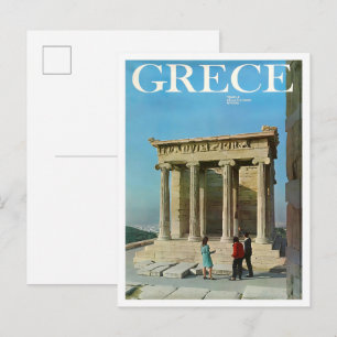 Griekenland Reis in Retro Stijl Briefkaart