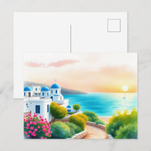 Griekenland Reis Kunst Vintage Ansichtkaart Briefkaart