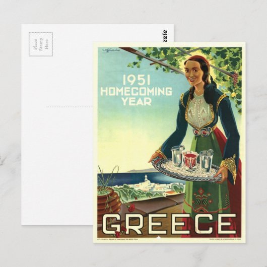  Griekenland Reiseilanden Santorini Mykonos Briefkaart (Voorkant / Achterkant)