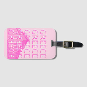 Griekenland, Reiskunst, Pastelreizen Kunst, Roze Bagagelabel