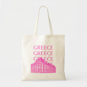 Griekenland, Reiskunst, Pastelreizen Kunst, Roze Tote Bag