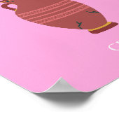 Griekenland, Reiskunst, Preppy, Retro Art, Roze Poster (Hoek)