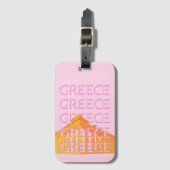Griekenland, Reiskunst, Roze Bagagelabel (Voorkant (verticaal))