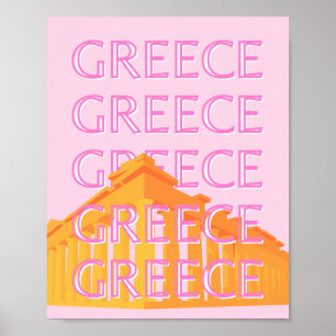 Griekenland, Reiskunst, Roze Poster