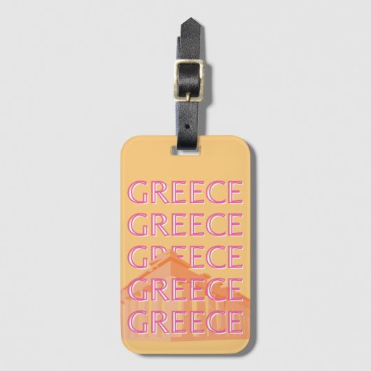 Griekenland Reiskunst, Zomerreizen Kunst, Sinaasap Bagagelabel (Voorkant (verticaal))