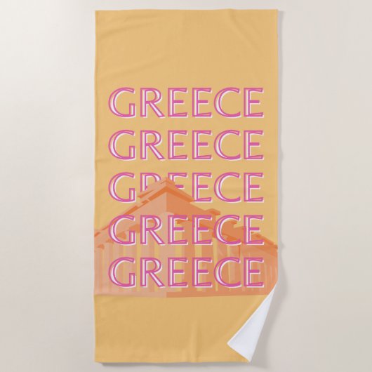 Griekenland Reiskunst, Zomerreizen Kunst, Sinaasap Strandlaken (Voorkant)