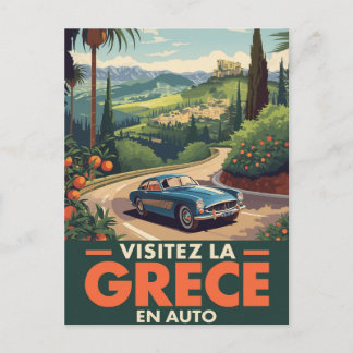 Griekenland Reizen Klassieke Auto Briefkaart