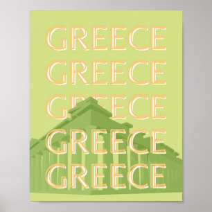 Griekenland Reizen Kunst, Zomer Reizen Kunst, Groe Poster