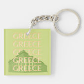Griekenland Reizen Kunst, Zomer Reizen Kunst, Groe Sleutelhanger (Achterkant)