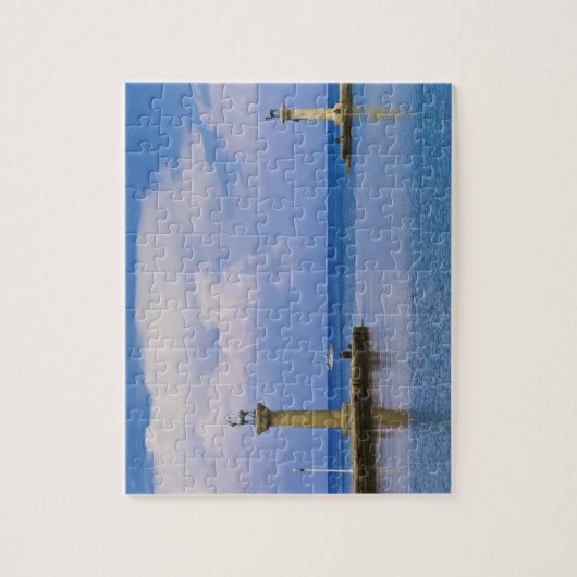 Griekenland, Rhodes, standbeeld in Mandraki Harbou Legpuzzel (Verticaal)