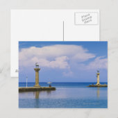 Griekenland, Rhodos, Hertenbeeld in Mandraki Harbo Briefkaart (Voorkant / Achterkant)