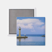 Griekenland, Rhodos, Hertenbeeld in Mandraki Harbo Magneet (Voorkant / Achterkant)