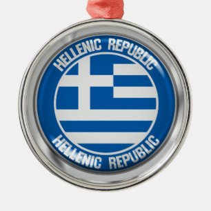 Griekenland Rond Embleem Metalen Ornament