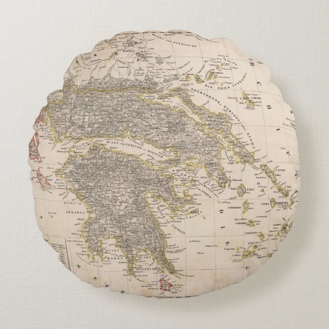 Griekenland Rond Kussen (Voorkant)