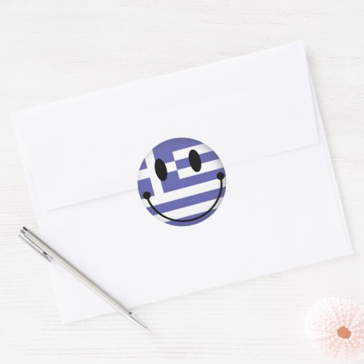 Griekenland Ronde Sticker (Envelop)
