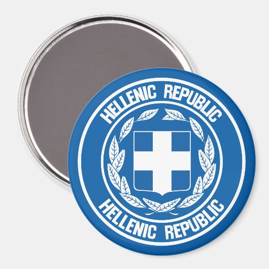 Griekenland Round Emblem Magneet (Voorkant / Achterkant)