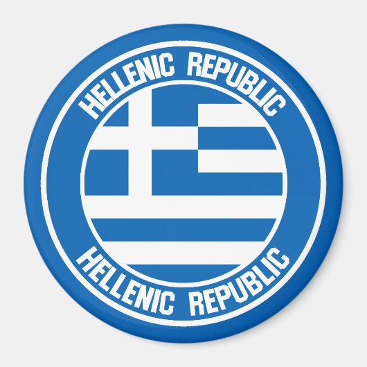 Griekenland Round Emblem Magneet (Voorkant)