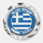 Griekenland Round Emblem Magneet (Voorkant)