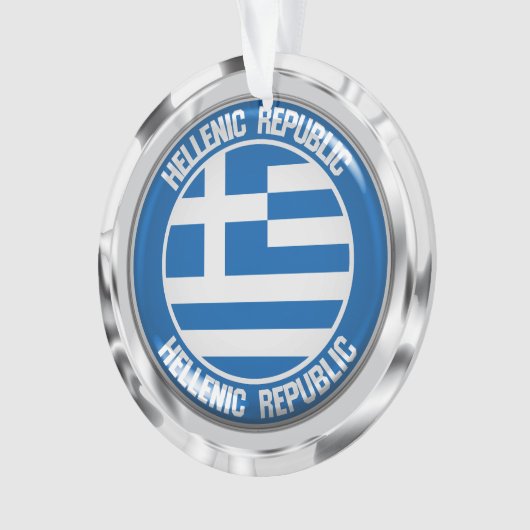 Griekenland Round Emblem Ornament (voorkant)