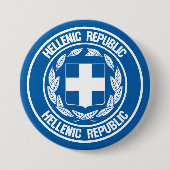 Griekenland Round Emblem Ronde Button 7,6 Cm (Voorkant)