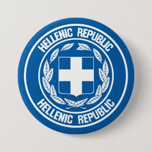 Griekenland Round Emblem Ronde Button 7,6 Cm